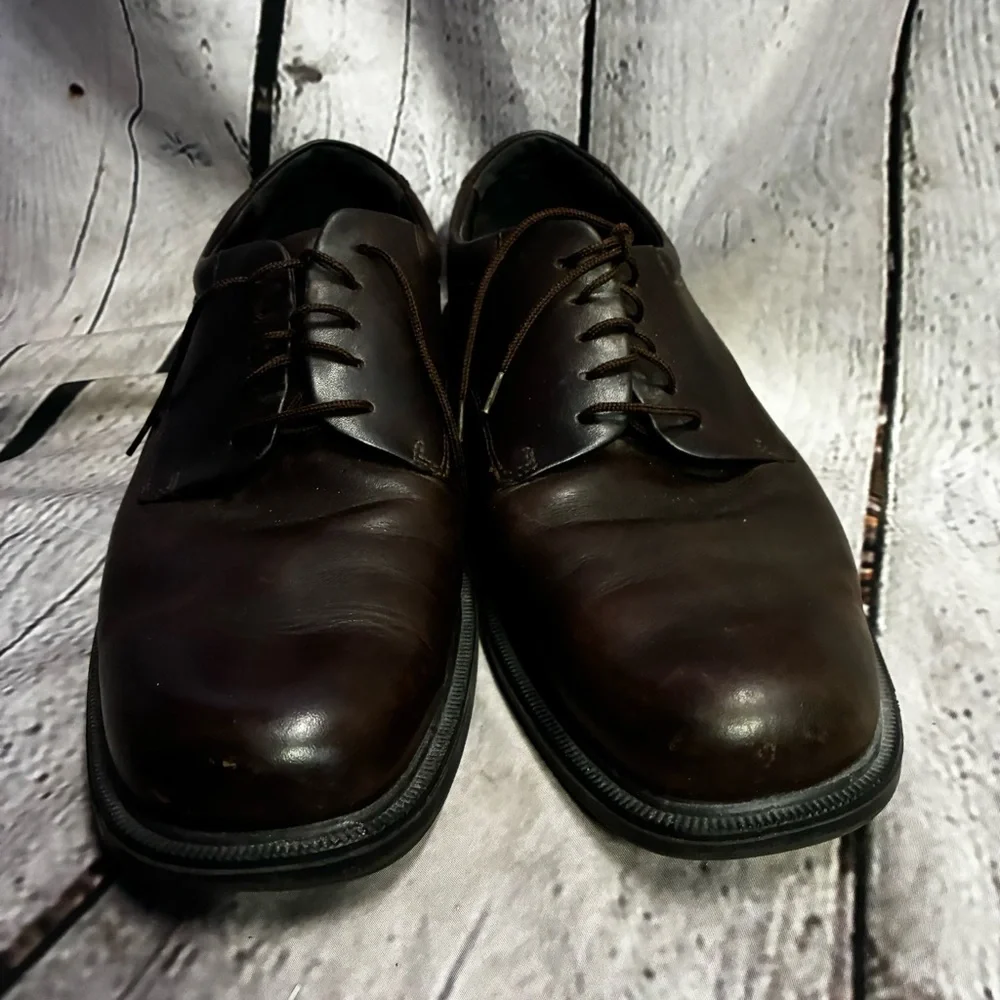 Rockport Men's Margin Plain Toe‎ Dark Brown Leather Lace Up Oxford Shoes Size 12